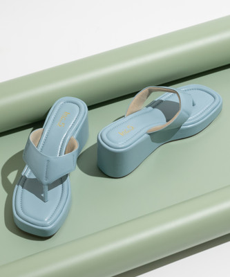 Inc.5 Women Wedges(Blue , 4)