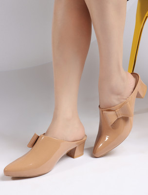 SNEAKERSVILLA Women Heels(Beige , 7)