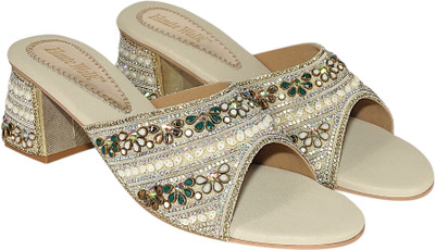 HAUTE WALK Women Heels(Gold , 5)