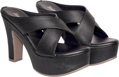 HAUTE WALK Women Heels(Black , 5)