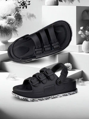 Vokline Women Sandals(Black , 6)