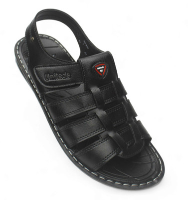 UNITEDS PU Men Sandals(Black , 10)
