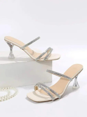 Litmus Women Heels(White , 4)