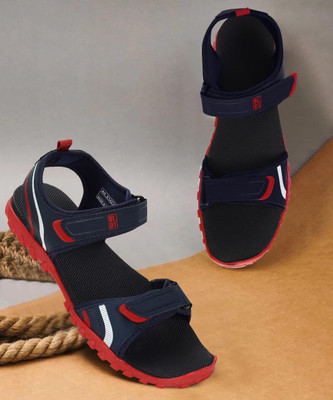 Paragon K1423G Stylish Lightweight & Durable Red Velcro Men Sandals(Blue , 9)