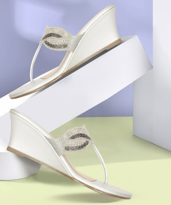 Bata Women Wedges(White , 4)
