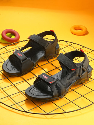 PORT Men Sandals(Black , 7)