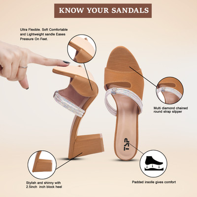 THE STHAPAK BLESS YOUR FEET Women Heels(Tan , 6)