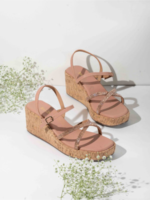 Inc.5 Women Wedges(Beige , 6)