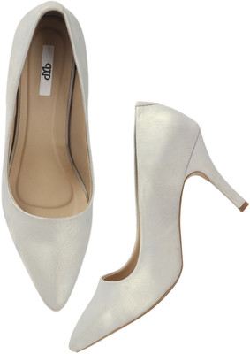 The White Pole Women Heels(Silver , 5)