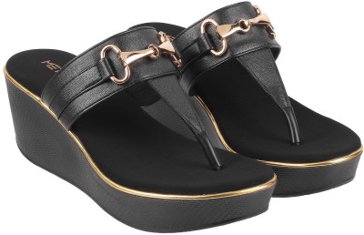 METRO Women Wedges(Black , 4)