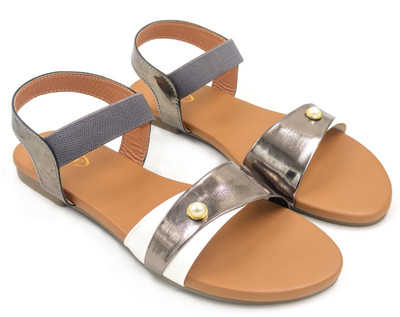 ZaHu Women Flats(Grey , 4)