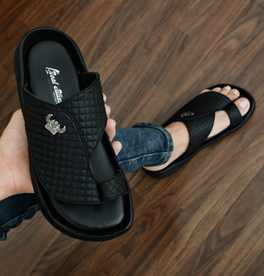 Real Bliss Men Sandals(Black , 7)