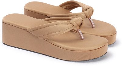HARSHUDREAM Women Wedges(Beige , 6)