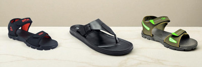 Classica Men Sandals(Black, Red, Black, Olive , 7)