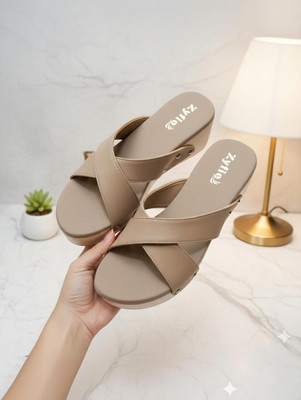 Zyfie Women Wedges(Beige , 8)