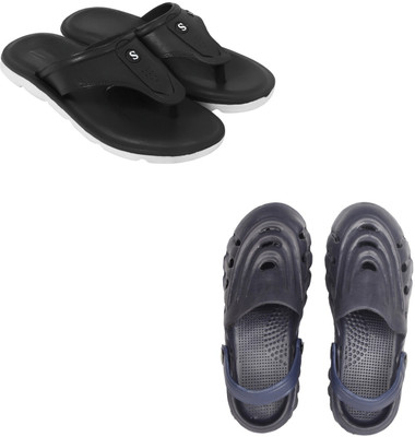 Vomoya Men Sandals(Black, Blue , 7)