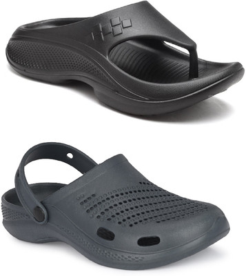 DEFLOW Men Sandals(Grey, Black , 9)
