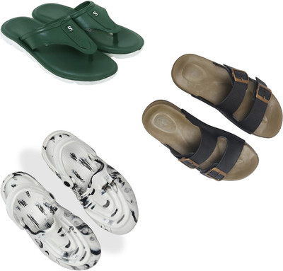 Vomoya Men Sandals(Green, Black, White , 10)