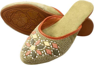 Vijendar Collection Women Flats(Green , 6)