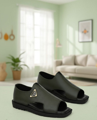 Real Bliss Men Sandals(Green , 9)