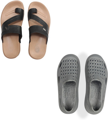 Vomoya Men Sandals(Black, Grey , 10)