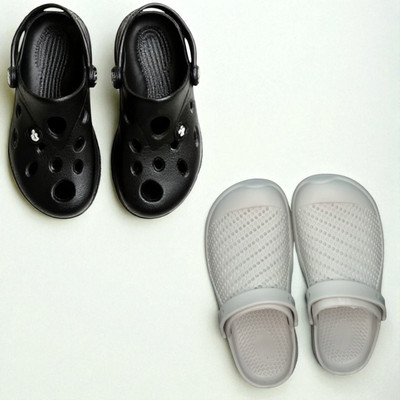 Monrav Men Clogs(Black, Off White , 6)