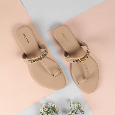 MOCHI Women Casual(Beige , 4)