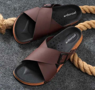 PROVOGUE Men Sandals(Brown , 8)