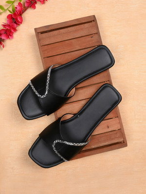 Zoyi Women Flats(Black , 8)