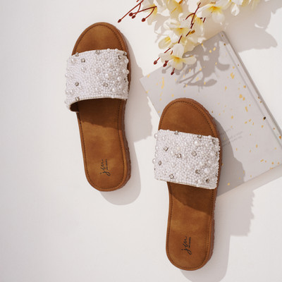 jm looks Women Flats(White , 3)