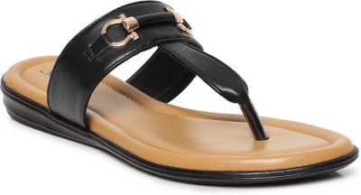 Paragon Black Sandals Comfortable Durable Lightweight Casuals Stylish Daily Fl Women Casual(Black , 6)