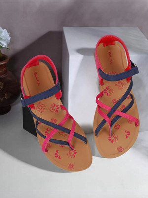 Paragon PUK7017LComfortable lightweight Stylish Leather Durable Dailywear Women Flats(Pink, Blue , 6)