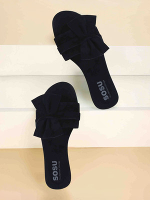 SOSU Women Flats(Black , 7)
