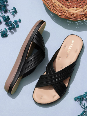 TRASE Women Flats(Black , 8)