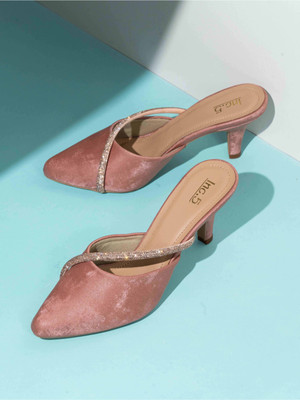 Inc.5 Party Wear Solid Pointed Toe Heels Women Heels(Orange , 6)