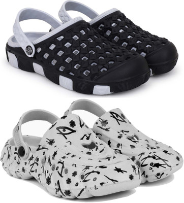 KAPYANSH Men Clogs(Grey, Black , 6)