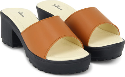 Todhwear Women Heels(Tan , 4)