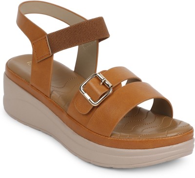 ICONICS Women Wedges(Tan , 8)