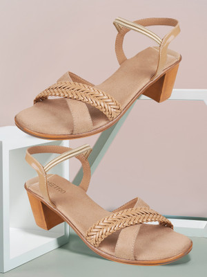 METRO Women Heels(Beige , 3)