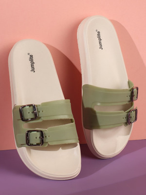JUMPLITE Women Flats(Green , 4)