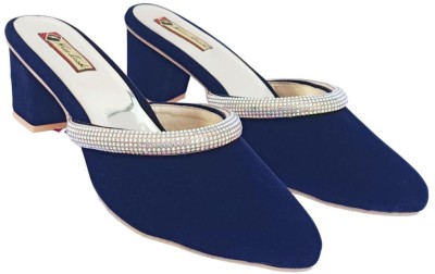 BILAL ENTERPRISES Women Heels(Blue , 4)