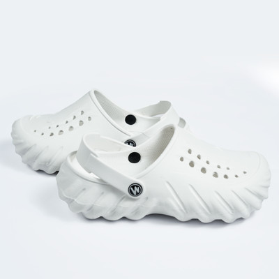 WAALK Men Clogs(White , 7)