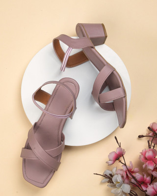 MICCASO Women Heels(Pink , 4)