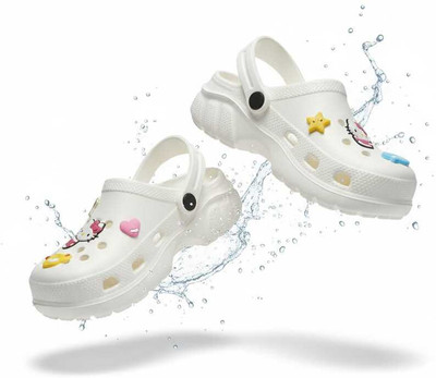 Jeshk Women Clogs(White , 7)