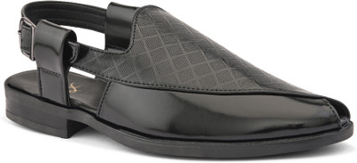 House of Pataudi Men Sandals(Black , 9)