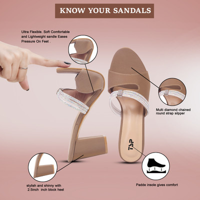 THE STHAPAK BLESS YOUR FEET Women Heels(Brown , 6)