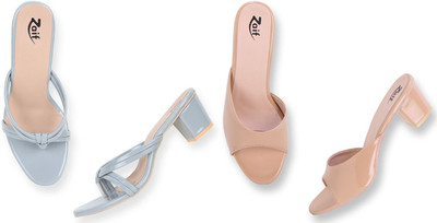 Zaif Women Heels(Beige, Grey , 6)