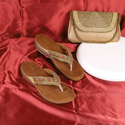 MOCHI Women Heels(Gold , 5)