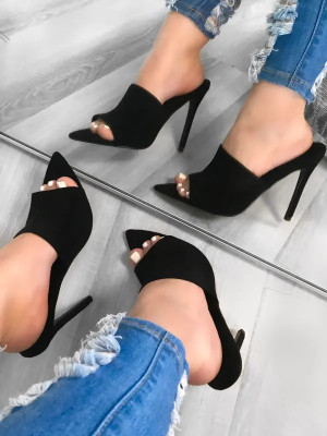 Gloglamp Women Heels(Black , 7)