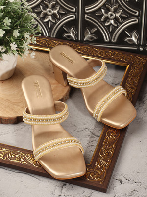 ANOUK Women Heels(Gold , 3)